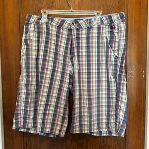 Buffalo David Bitton Cotton Chino Madras Plaid Bermuda Golf‎ Shorts 38
